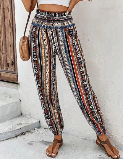 Floral Print Loose Tapered Jumpsuit with Pockets