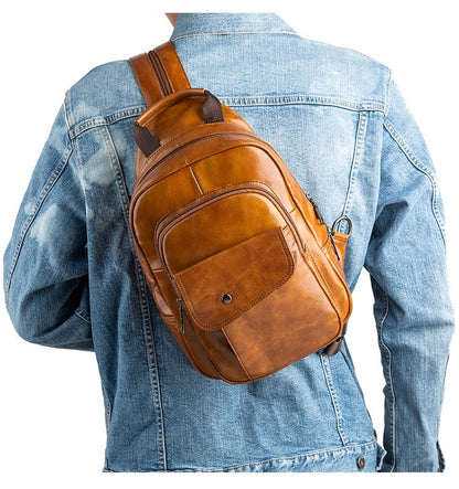 Men's First Layer Cowhide Travel Bag