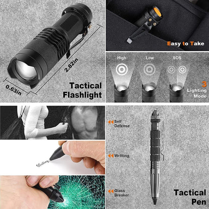 14-in-1 Outdoor Survival Gear Kit - Camping, Hiking, Fishing & Hunting