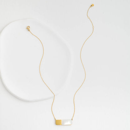 Courage Light and Gold Mother of Pearl Necklace