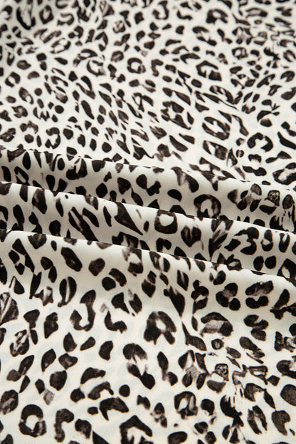 Leopard Drawstring Elastic Waistband Loose Pants
