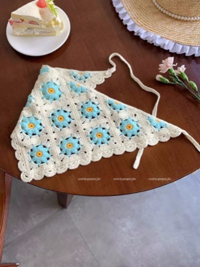 Hand-Knitted Triangular Headcloth Sweet Style