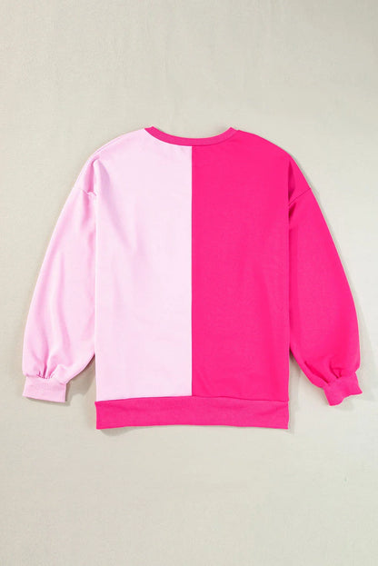Western Sequin Cowgirl Boots Colorblock Sweatshirt