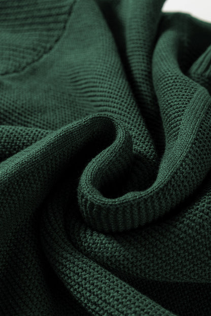 Solid Front Seam Drop Shoulder Sweater