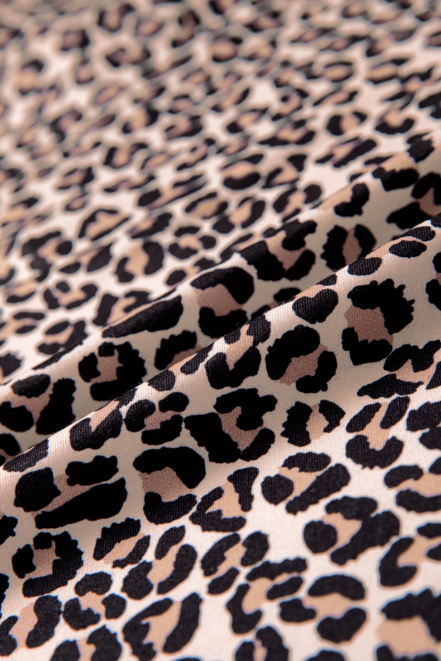 Leopard Half Zip Stripe Short Sleeve Top