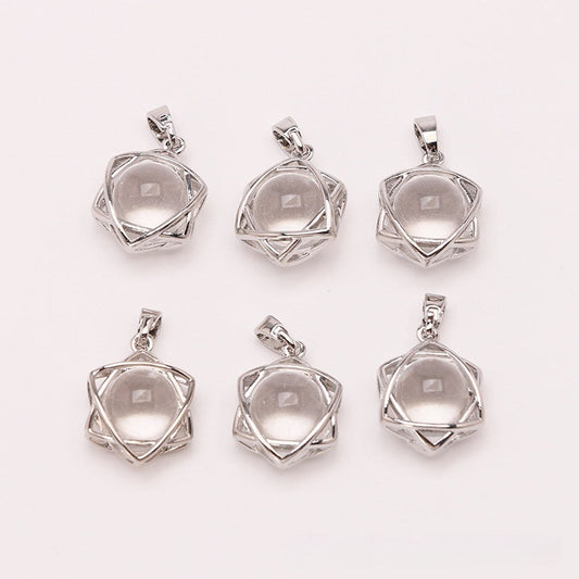 Crystal Aventurine Agate Star Pendant Beads