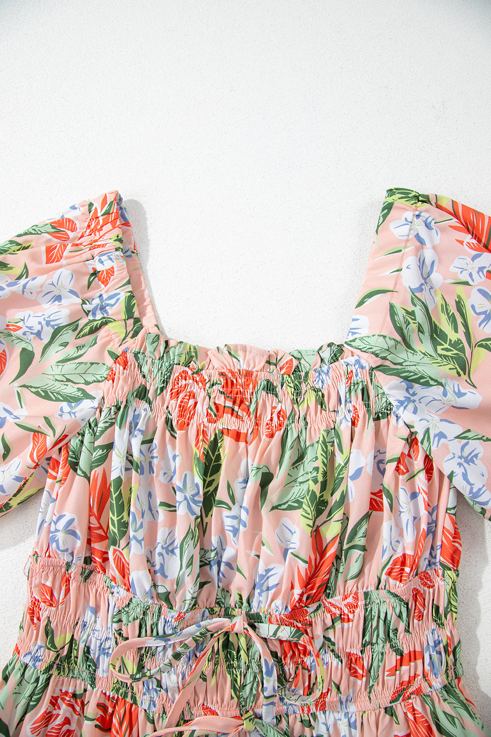 Floral Smocked Bust Bubble Maxi Dress