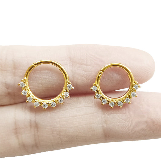 Lace Inlaid Zircon Nose Ring