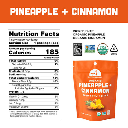 Organic Pineapple + Cinnamon Fruit Bites