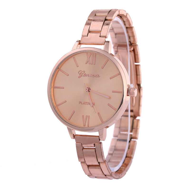 Geneva Large Dial Slim Band Quartz Watch