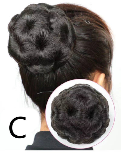 High Temp Silk Hair Bun Flower Ball Head Costume Plate