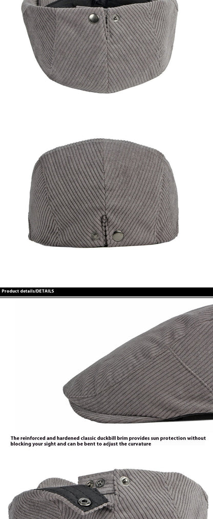 Corduroy British Retro Forward Beret Children