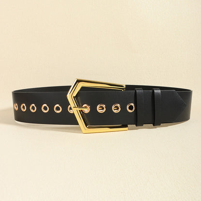 Elastic Black Metal Belt for Fashion Embellishment