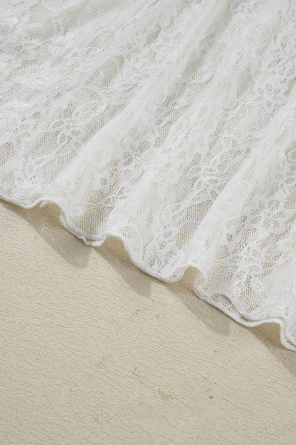 Floral Lace Sheer Flowy Maxi Skirt