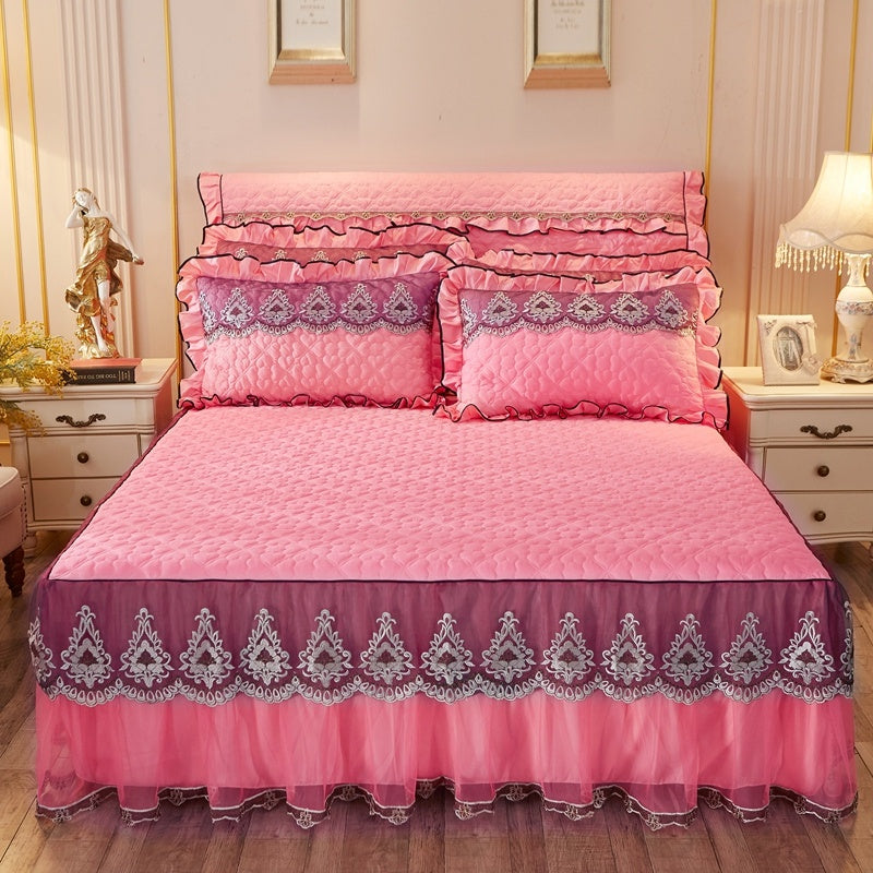 Lace Quilted Bed Skirt 1.8m Simmons Cover