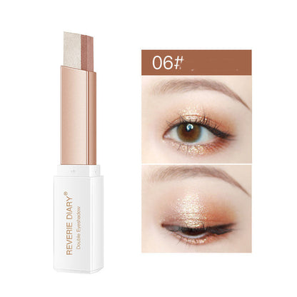 Lazy Eyeshadow Stick: Gradient Shimmer, Double Color, Waterproof