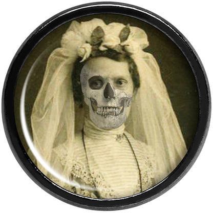 Undead Bride and Groom Halloween Black Anodized Plug Set 00G