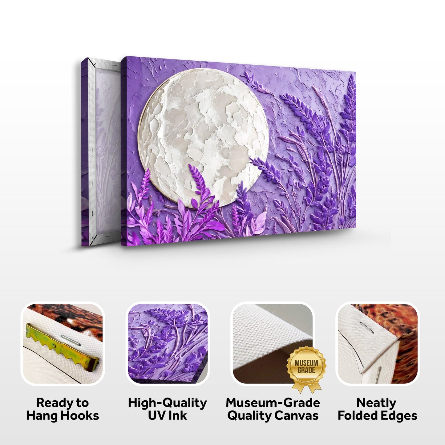 3D Lavander Moon Wall Art