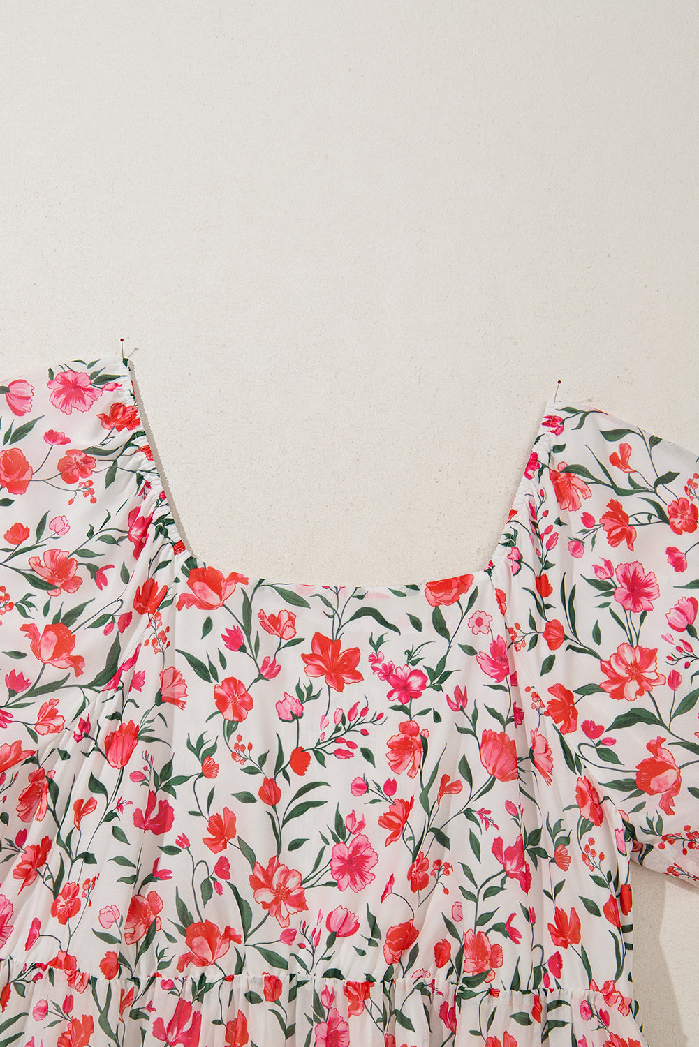 Plus Size Floral Square Neck Maxi Dress