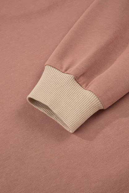 Colorblock Long Sleeve Top and  Drawstring Pant Set