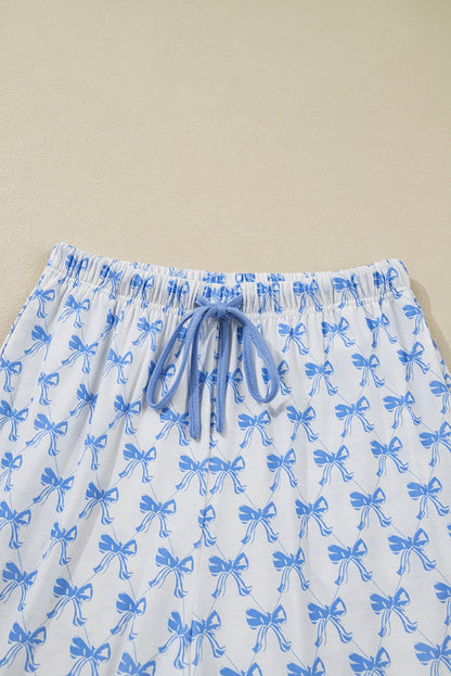 Bow Tie Shirt and Pants Pajama Set