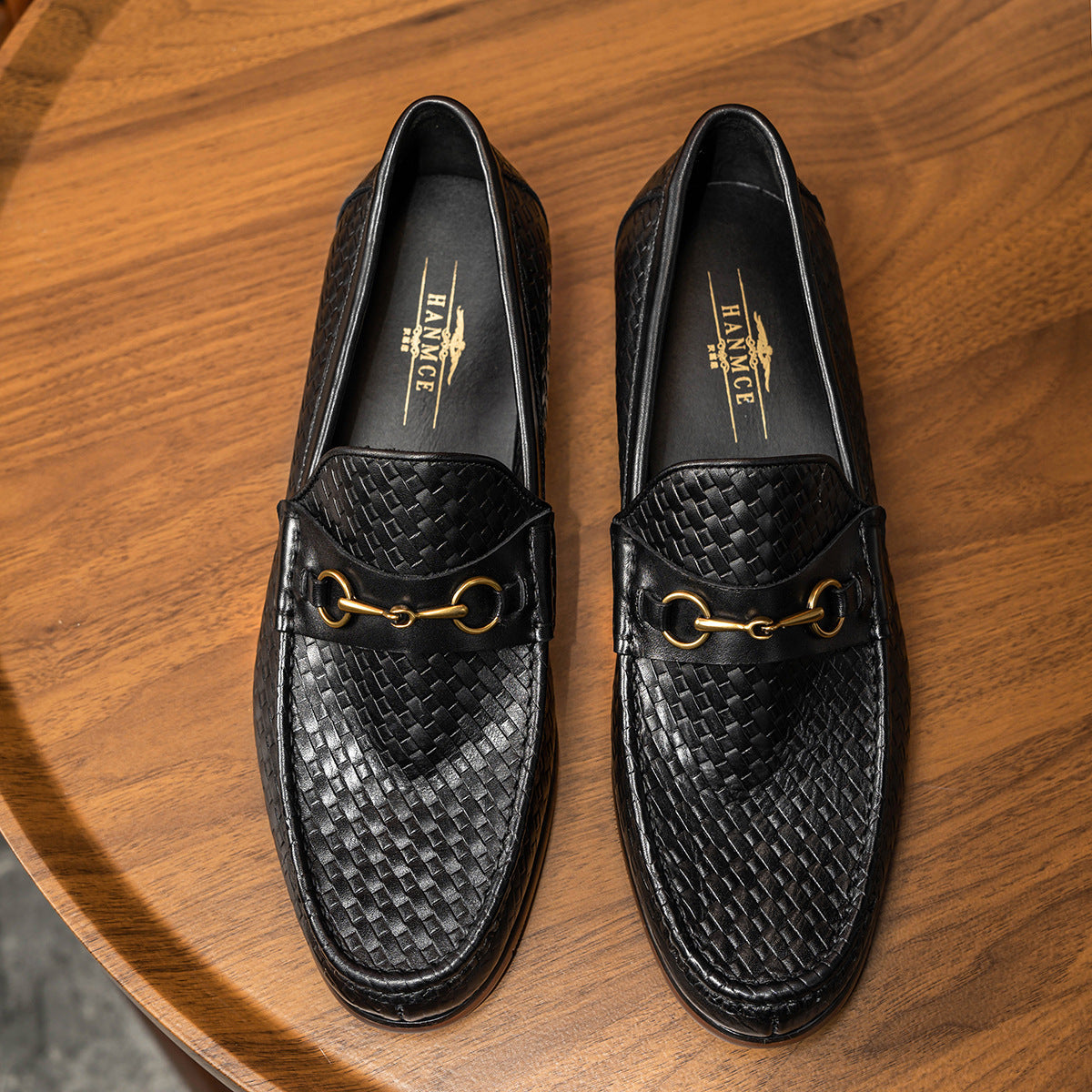 Men's Woven Leather Loafers