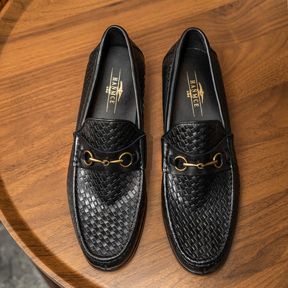 Men's Woven Leather Loafers