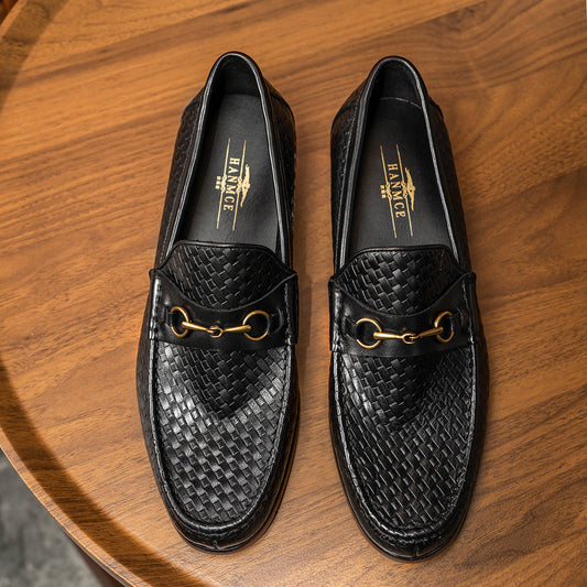 Men's Woven Leather Loafers