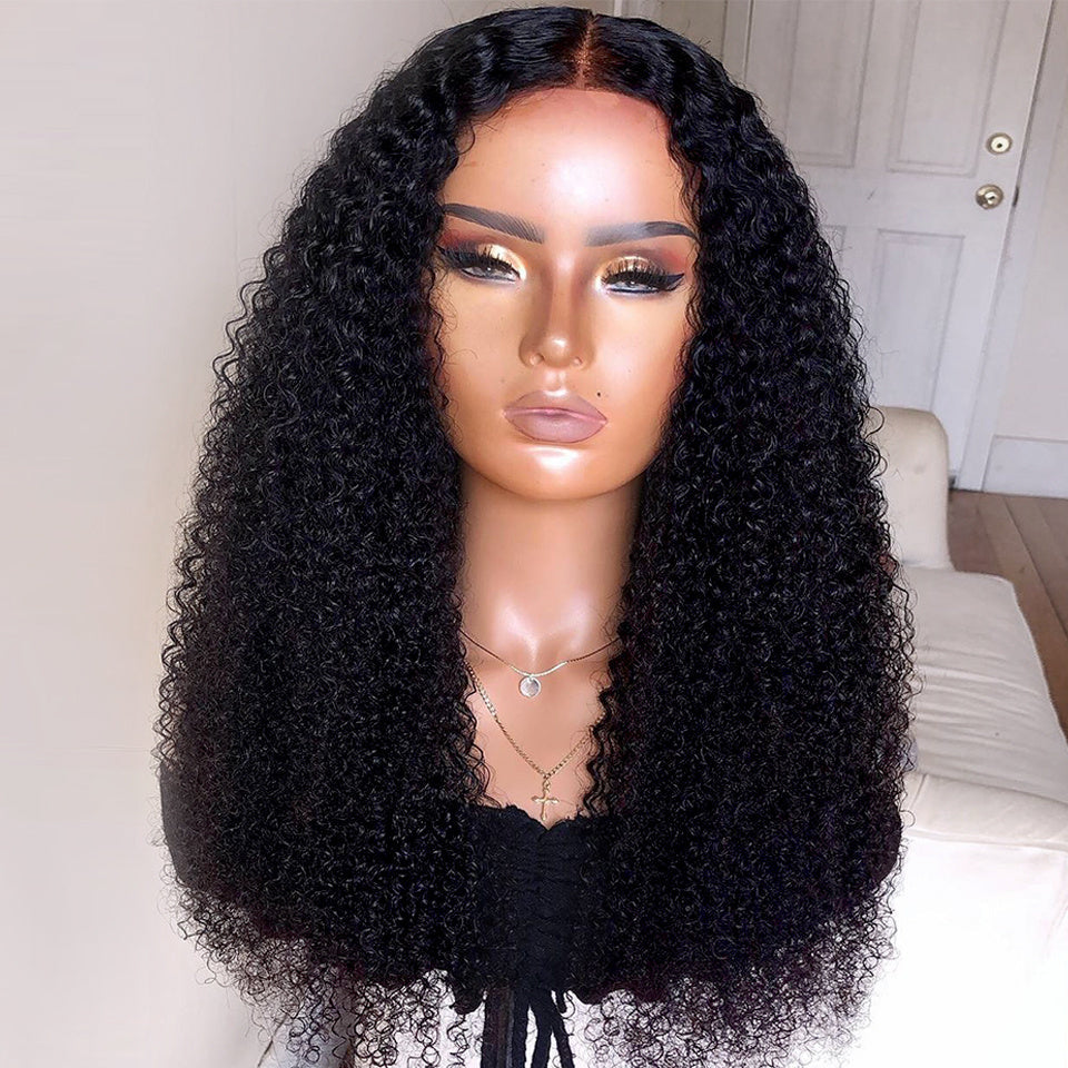 Long Kinky Curly Lace Front Wig Human Hair