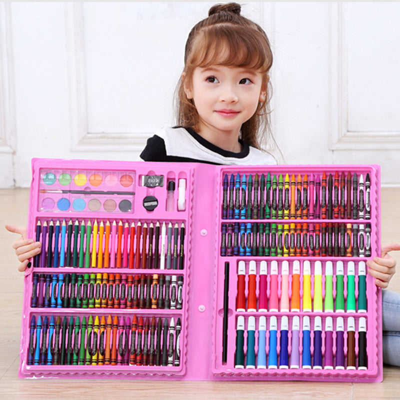 Complete Painting Set with Brushes, Oil Pastels, and Watercolor Pens