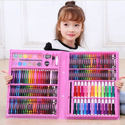 Complete Painting Set with Brushes, Oil Pastels, and Watercolor Pens