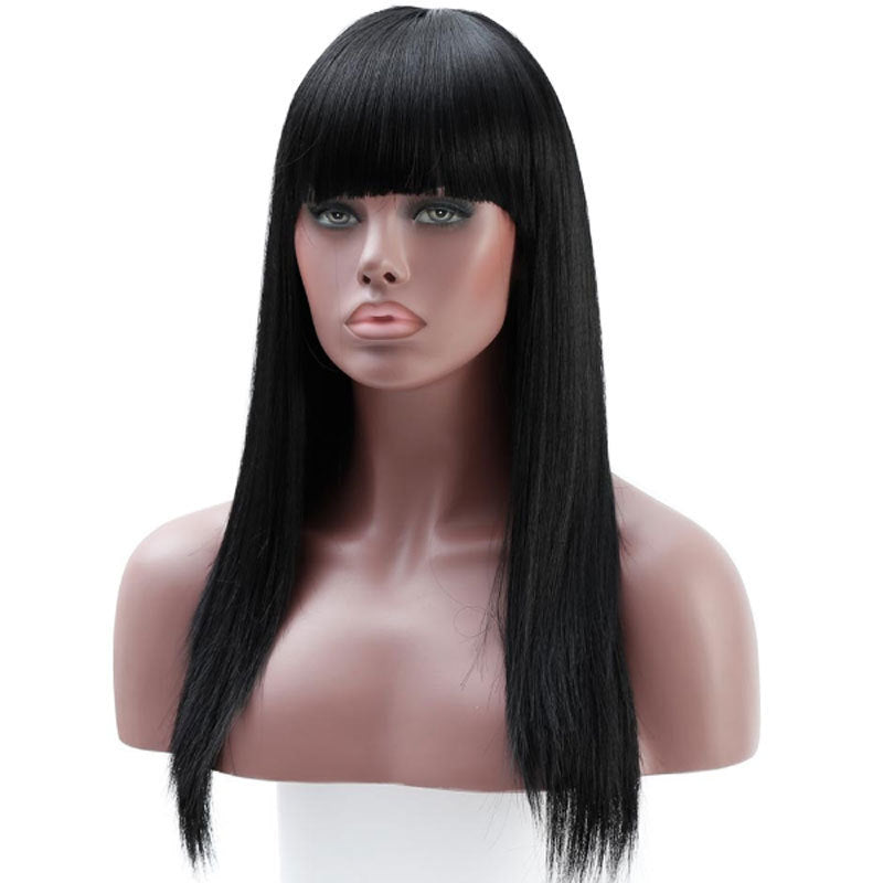 European American Women's Long Straight Wig