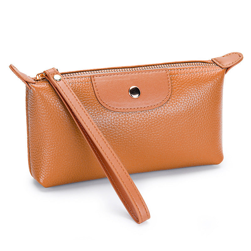 First Layer Women's Leather Large Capacity Clutch Handbag