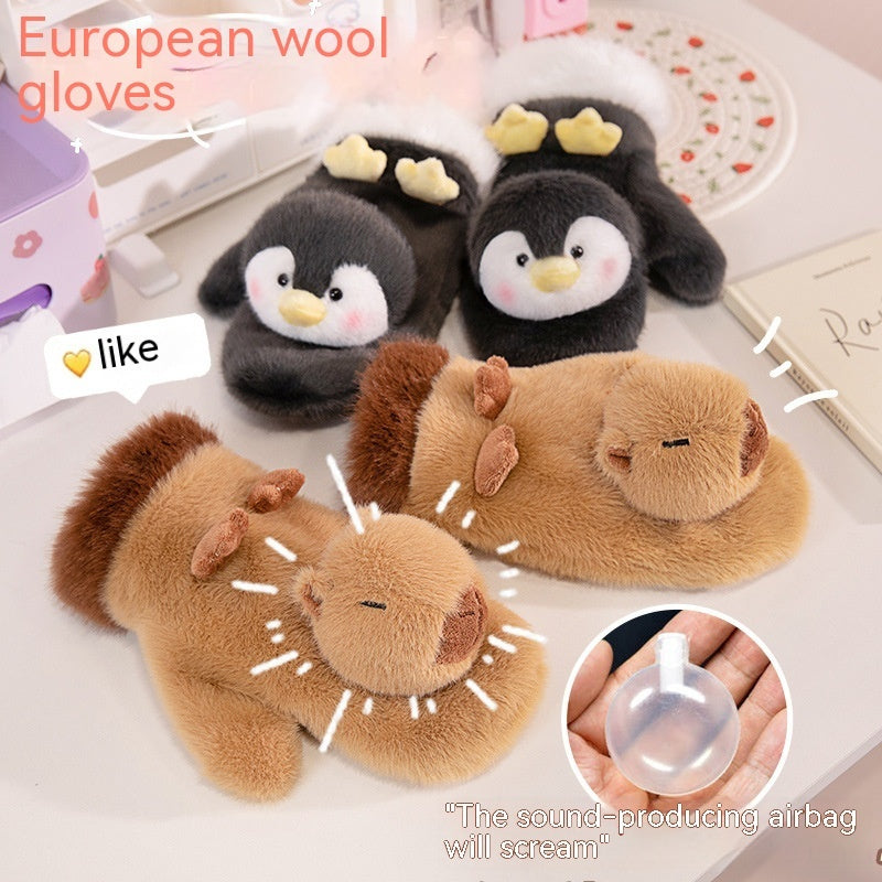 Children's Plush Toy Gloves Capibala pufferfish