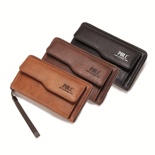 Men's Long Fashion Wallet: Zipper, Multi-card