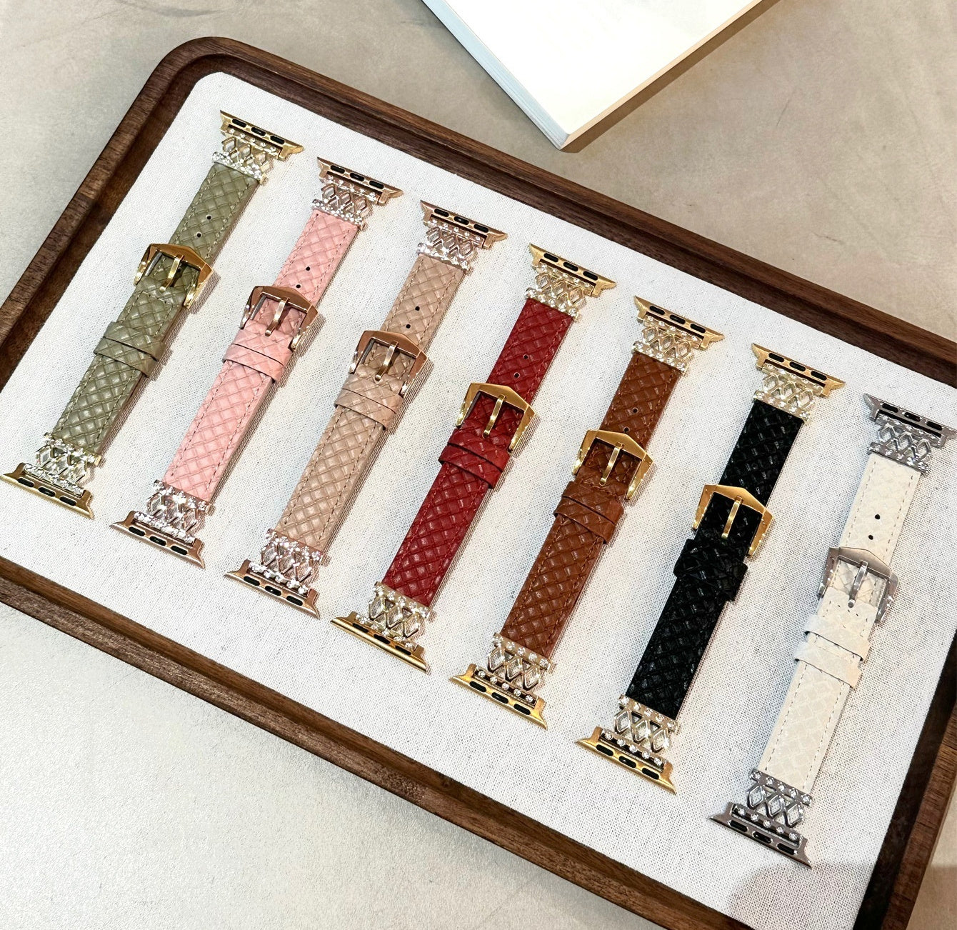 Diamond Design Leather Women's Watch Strap