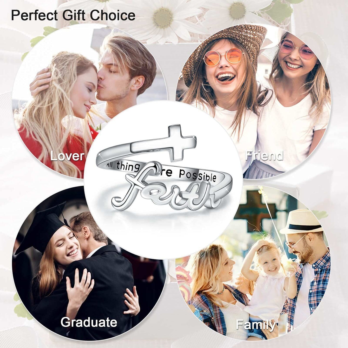 925 Sterling Silver Faith Cross Ring