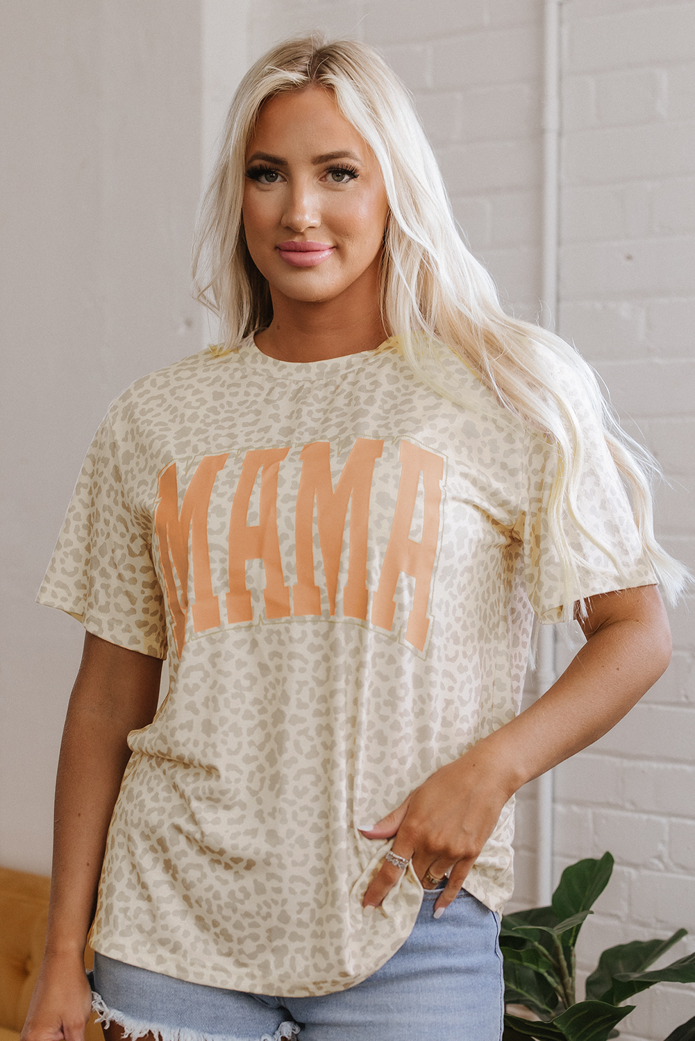 Leopard MAMA Letter Graphic Tee