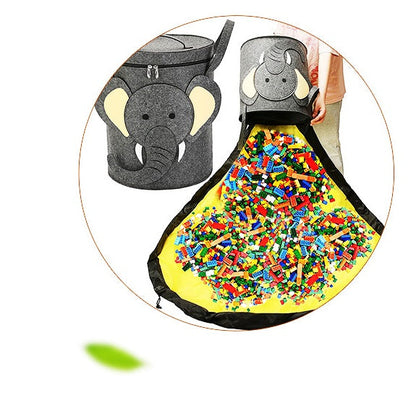 Felt Storage Bag Toy Play Mat 2 In 1 Pull Rope