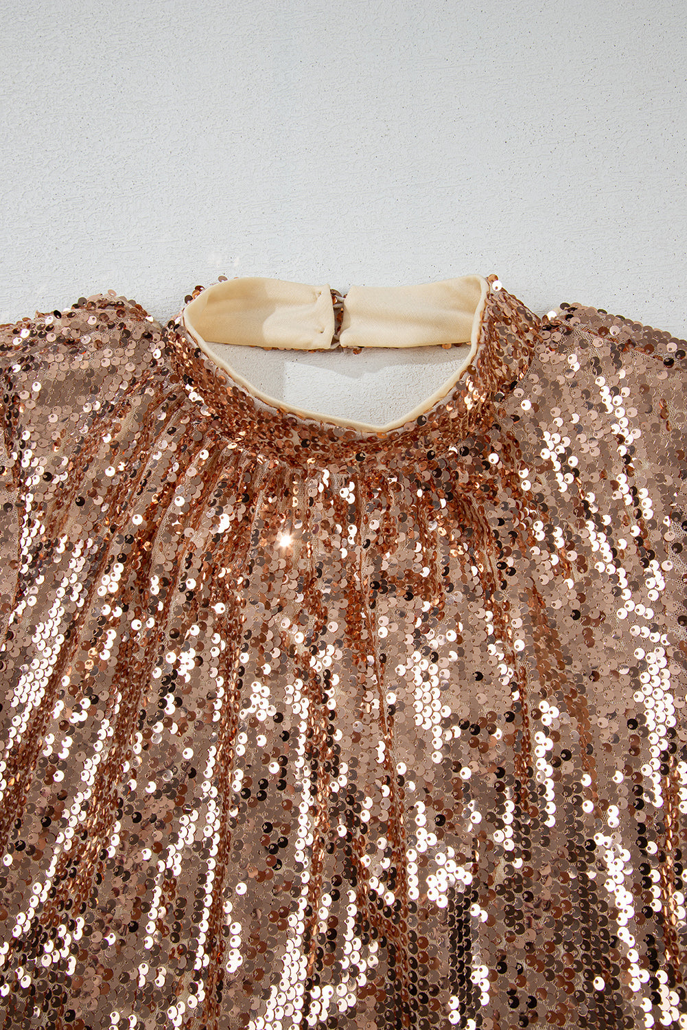 Sequined Long Sleeve Cutout Back Mini Dress