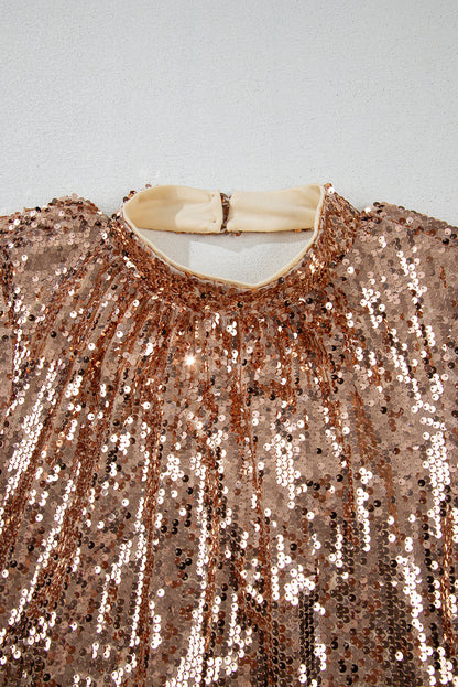 Sequined Long Sleeve Cutout Back Mini Dress