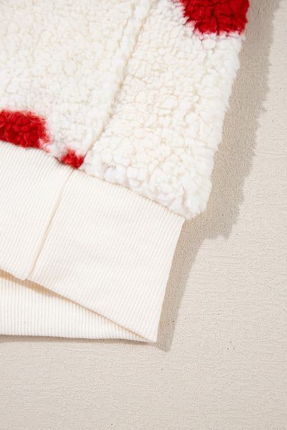 Valentine Heart Fleece Drop Shoulder Sweatshirt