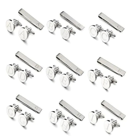 French A Letter Men's Cufflinks Collar Clip Suit
