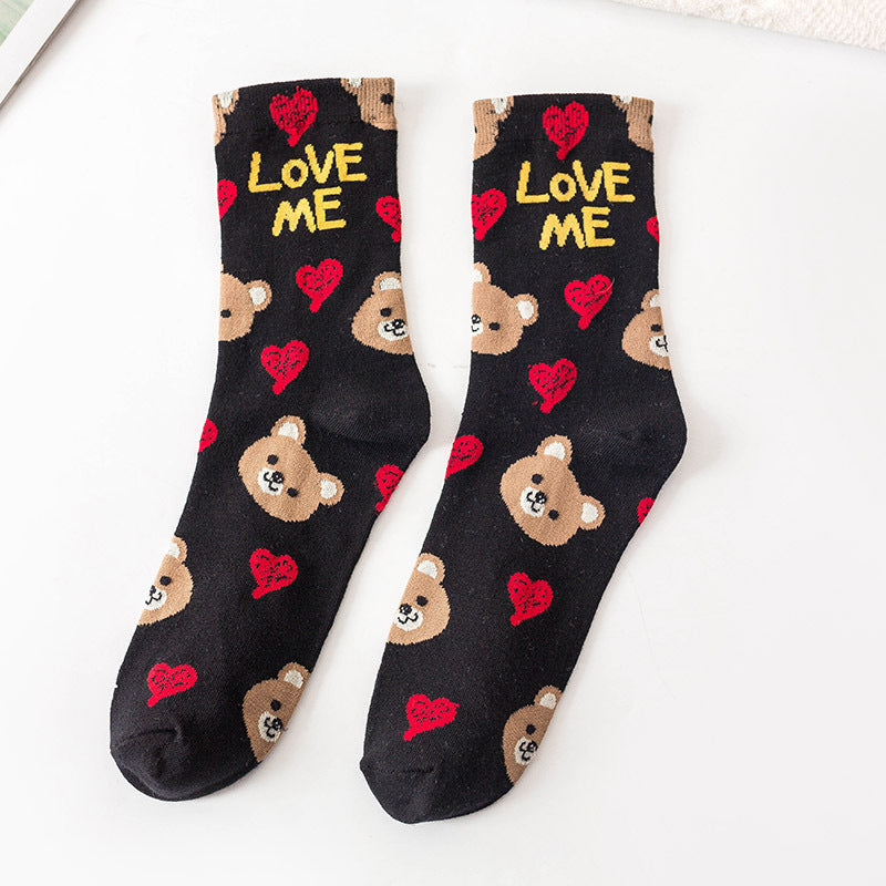 Preppy Style Wholesale Cotton Letter Animal Trendy Socks