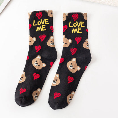 Preppy Style Wholesale Cotton Letter Animal Trendy Socks