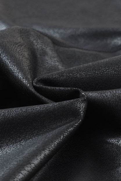 Solid Crossed Dip Waist Leather Leggings
