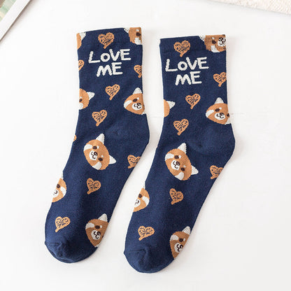 Preppy Style Wholesale Cotton Letter Animal Trendy Socks
