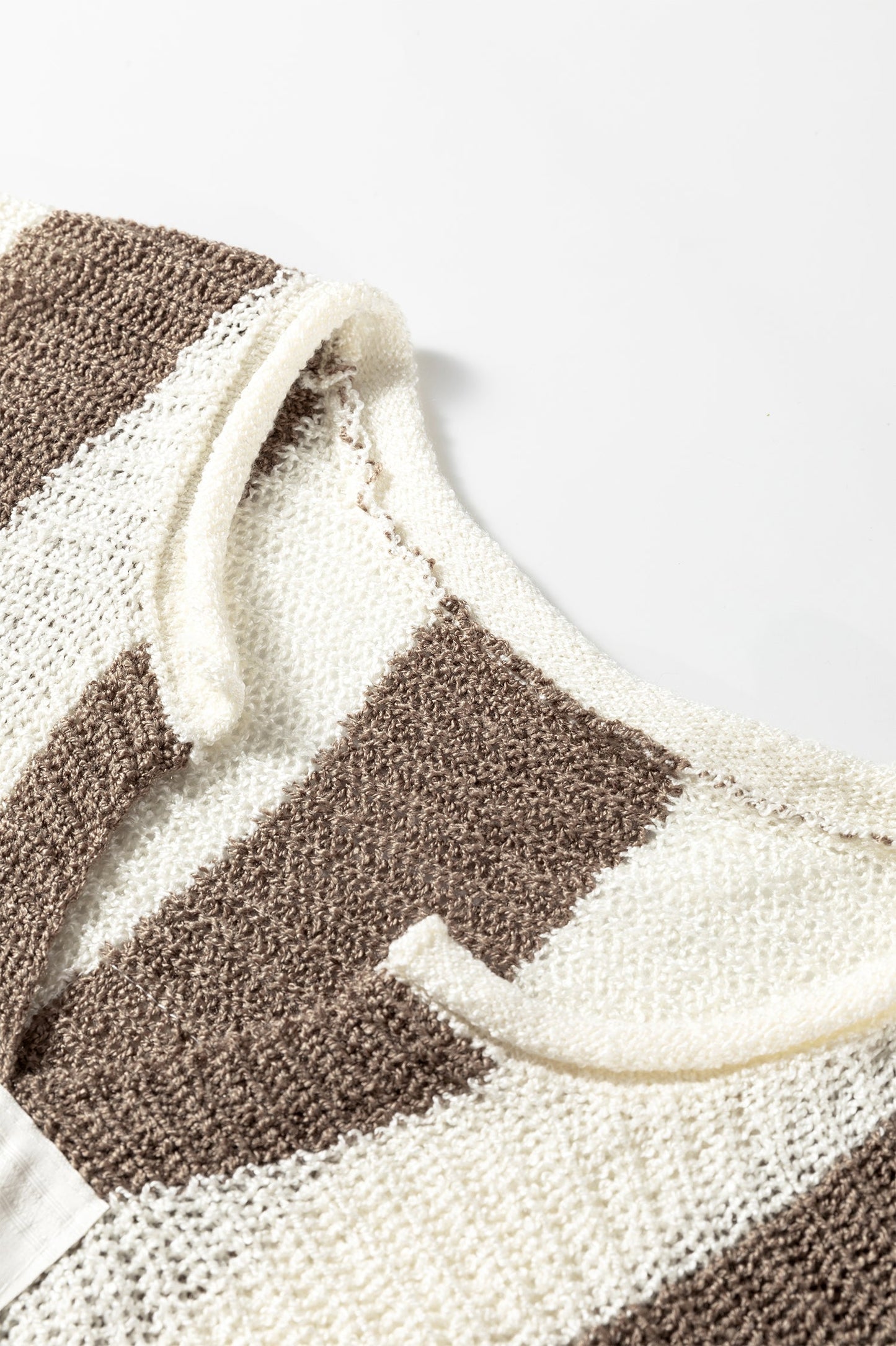 Colorblock Stripe V-Neck Bracelet Sleeve Sweater
