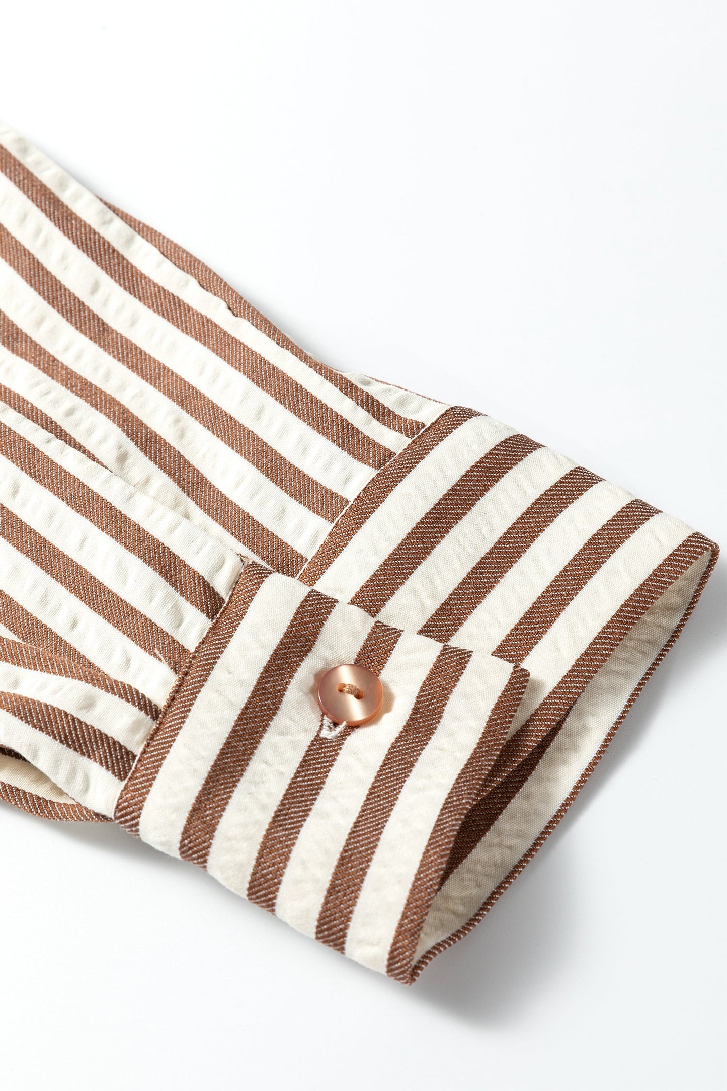 Textured Stripe 3/4 Sleeve Split Midi Dress