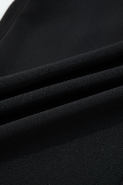 Solid Pleated Pull-On Straight Leg Pants